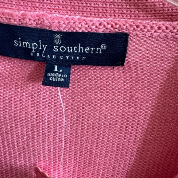 NWT Simply Southern Sequin Pink Santa Cardigan Sweater - Picture 4 of 9
